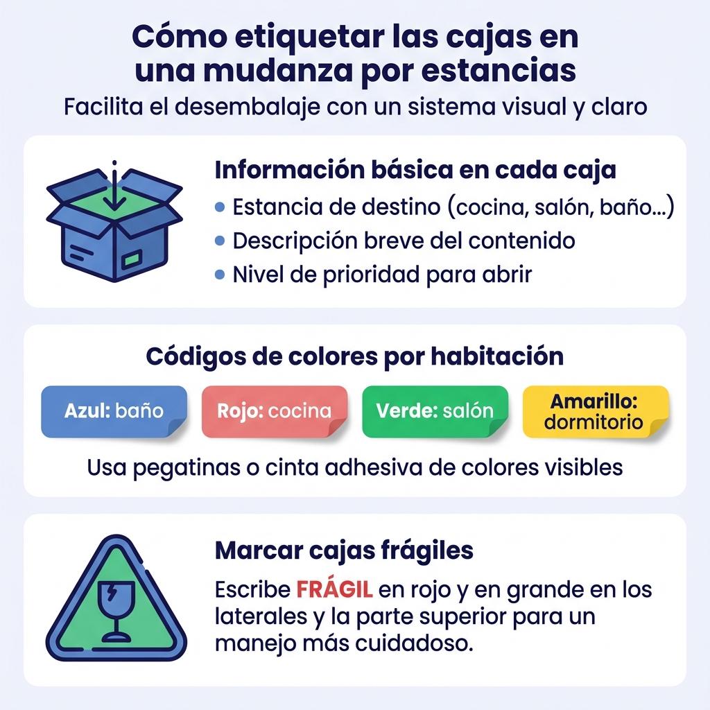 Infografía que compara el tiempo de preparación de una mudanza según el tipo de vivienda.